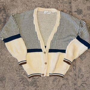 Vintage Sahara Club Geometric Wool Blend Sweater Womens Size Medium Knit